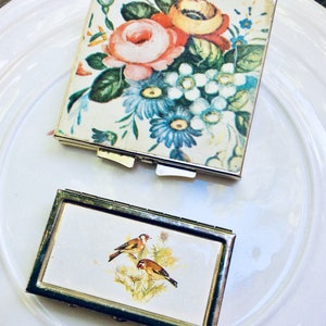 étuis à souvenirs miniatures vintage à charnières, boîte à priser pour médecine de style victorien avec motif oiseau, accessoires pour fille gothique, accessoires de taille de sac à main