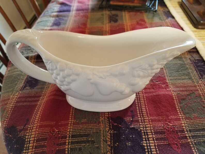 Gibson Ceramic Gravy Boat Fruit Grape Design Gibson Everyday Etsy