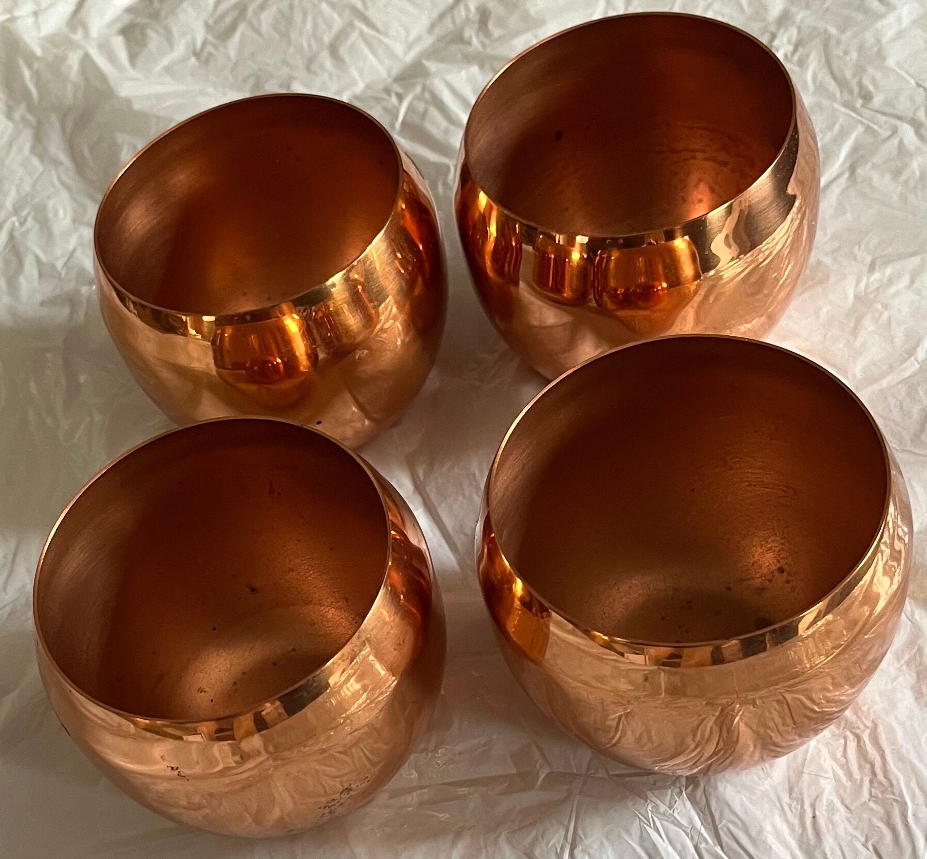 Coppercraft Guild Set of 4 Copper Roly Poly Punch or Clipper Whiskey Cups  Collectible Vintage Coppercraft Guild Herb Planter Garden
