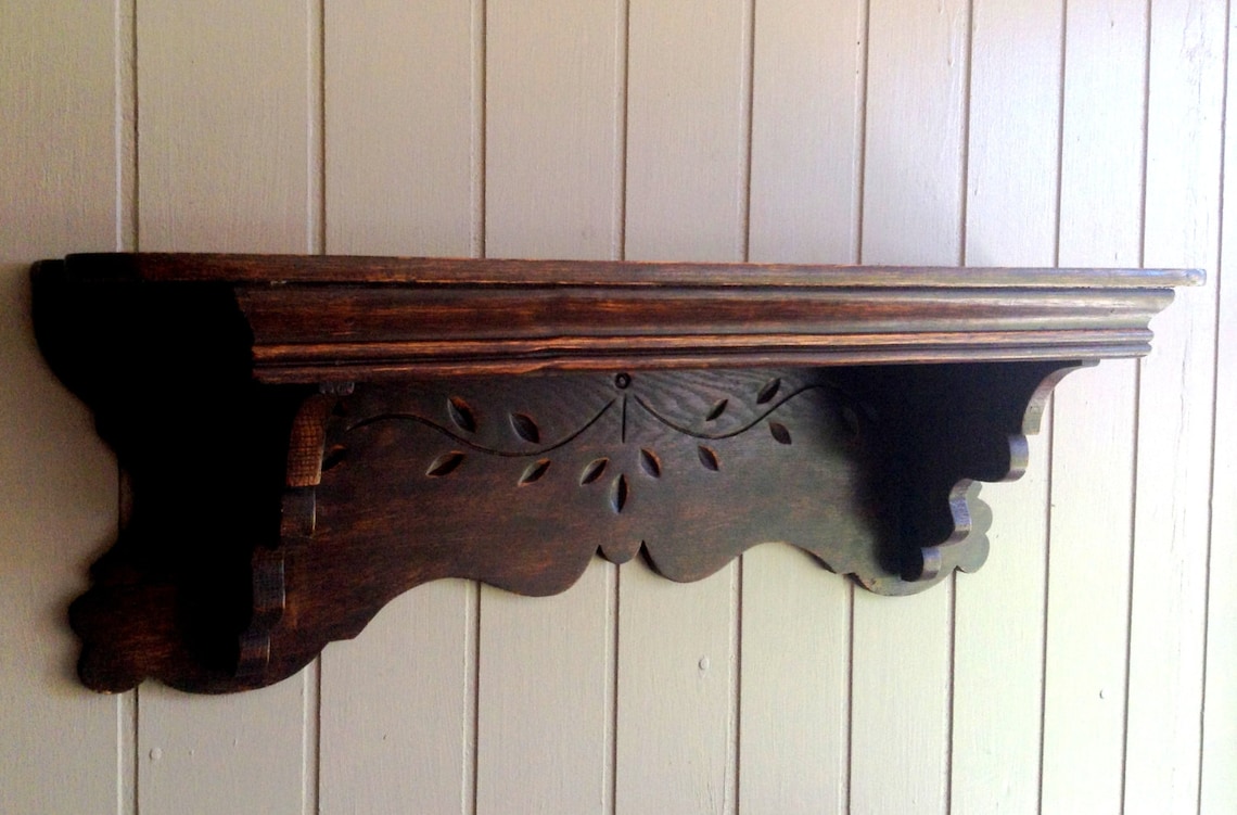 ANTIQUE Circa 1880's Victorian EASTLAKE Oak Wall Shelf Etsy