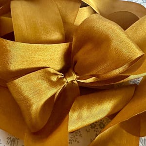 3 Yards HARVEST GOLD Silk Ribbon 1 1/4&quot; Width 100% SILK: Sewing, Embroidery Millinery Hats, Florals, Wedding, Jewelry, Journals, Wreath, Art