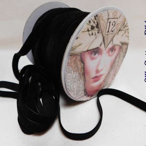 3 Yards BLACK VELVET RIBBON 3/8&quot; Width: ~Trim / Couture Sewing / Bows / Scrapbooking / Home Décor / Dolls / Jewelry Making / Craft Projects