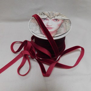3 Yds. BOURGOGNE 3/8 » RUBAN DE VELOURS: Trim / Couture Couture / Arcs / Scrapbooks / Home Décor / Dolls / Bijoux / Mariage