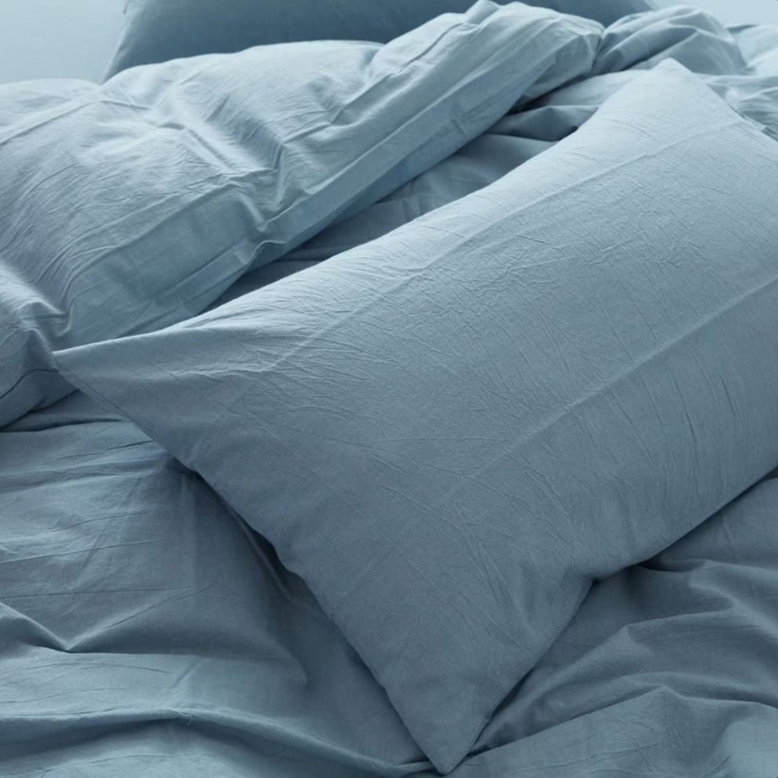 100 Pure Cotton Duvet Cover Set 3pcs Set Blue Duvet Cover Blue Bedding Ultra Soft Light Blue