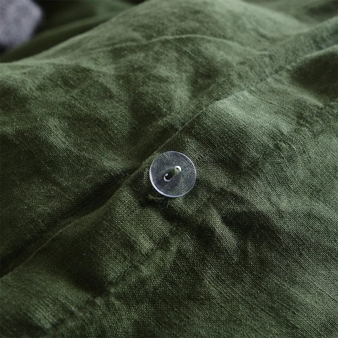 Moss Green Linen Duvet Cover Green Bedding Boho Duvet Cover Etsy