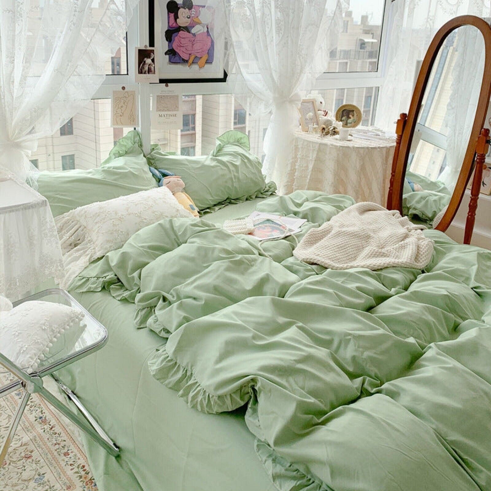Light sale green comforter