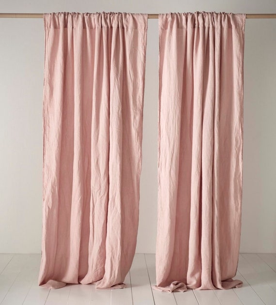Blush Pink Curtain Curtain for Bedroom Curtain for Living Etsy