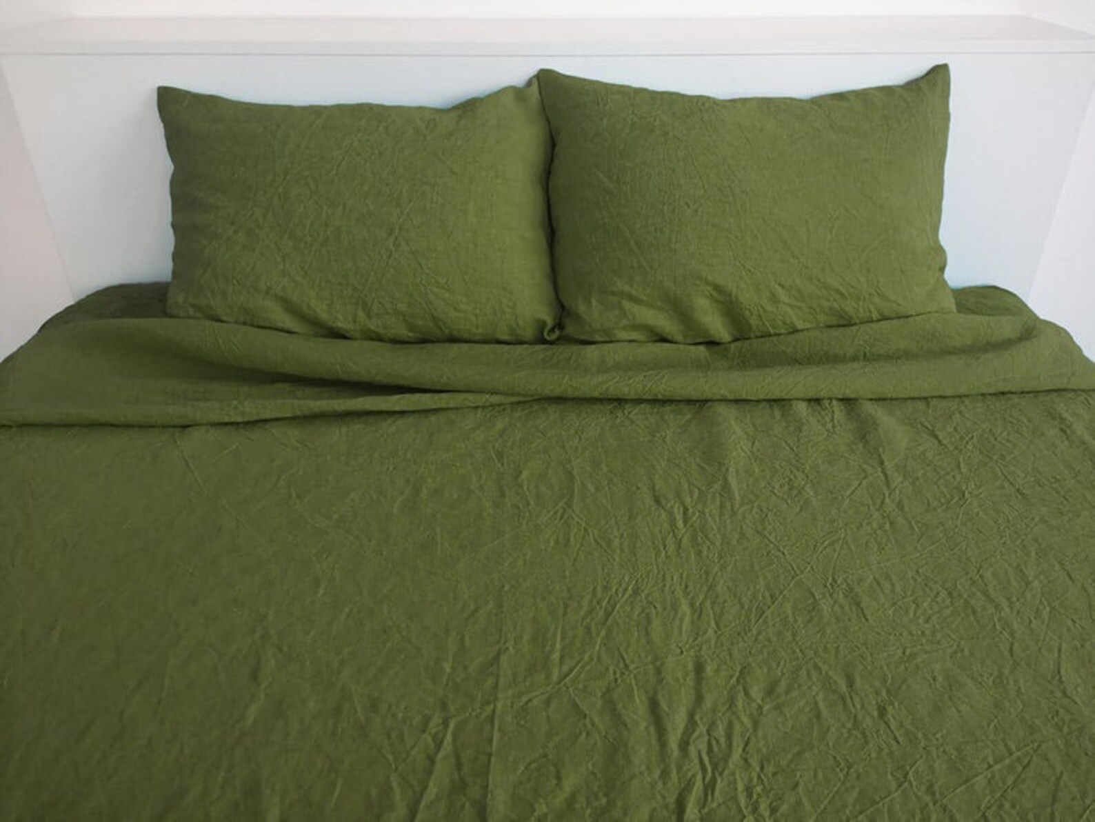 Olive Green Cotton Sheet Set Olive Green Bedding Set Cotton Etsy
