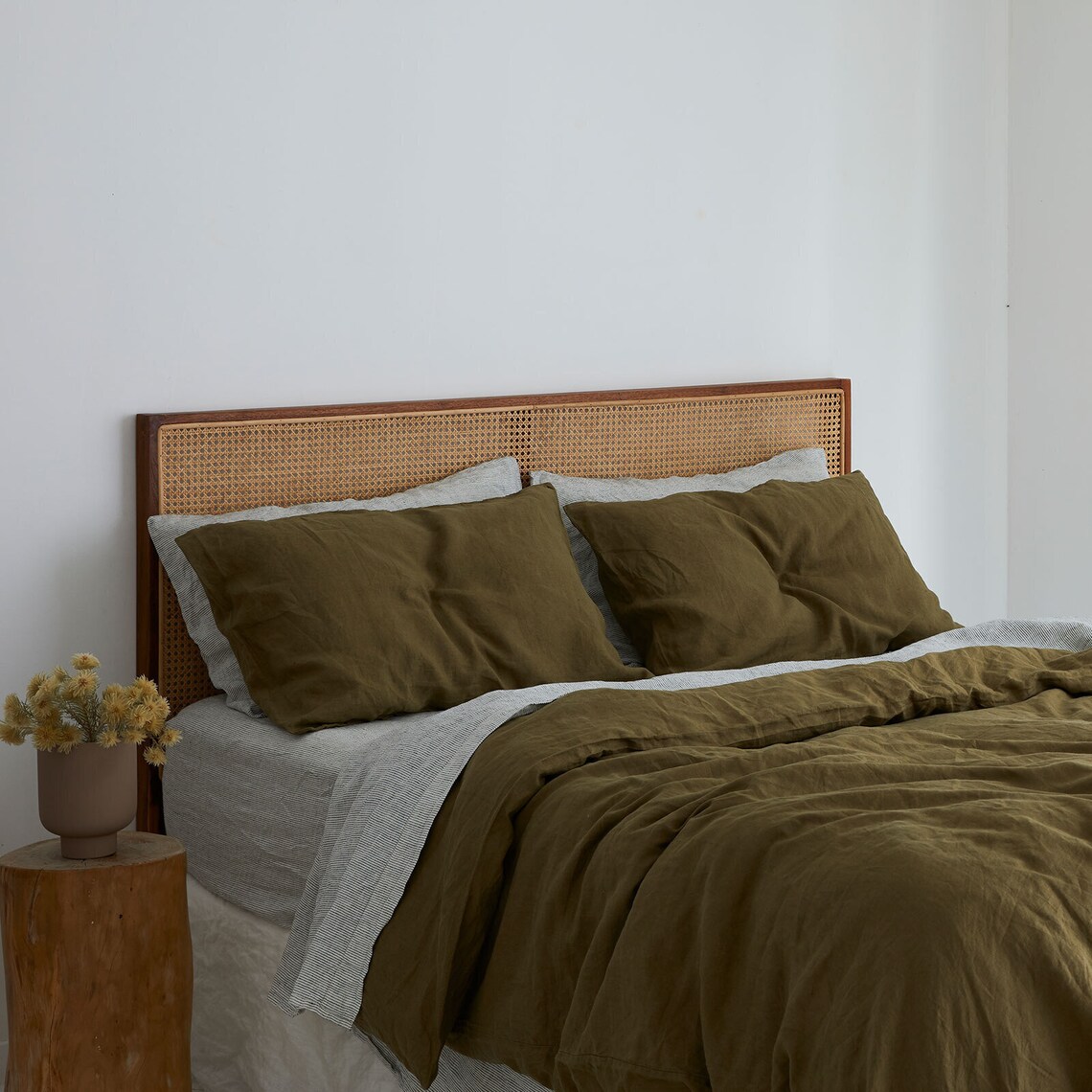 Olive Linen Duvet Cover Linen Duvet Cover Boho Duvet Cover Etsy