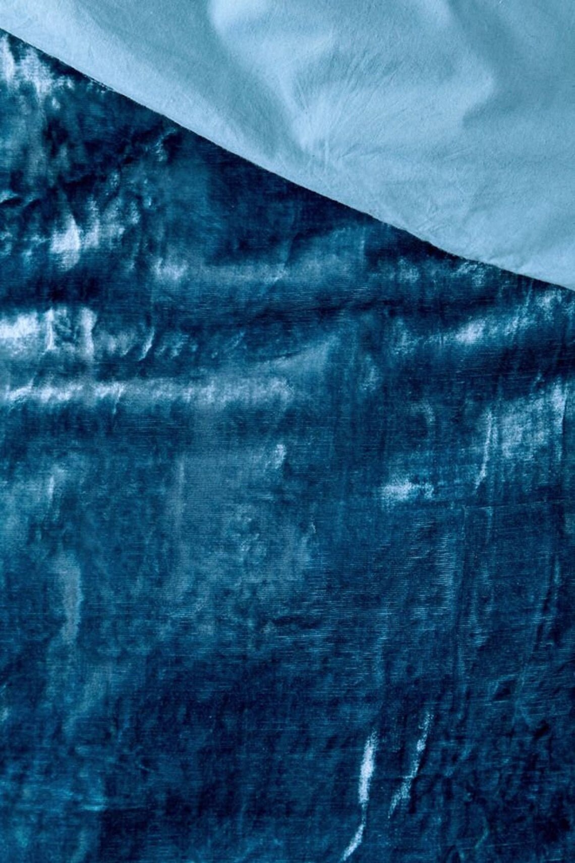 3 Pieces Set Blue Velvet Duvet Coverultraluxury Crushed Etsy