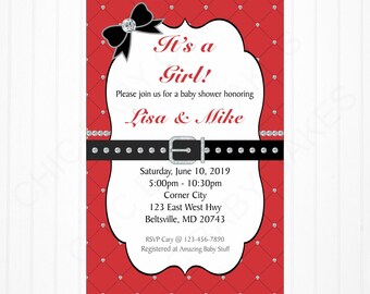 red black invitation etsy
