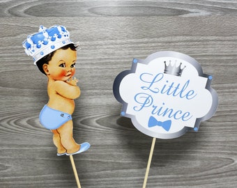 Little Prince Centerpiece Sticks or Cake Toppers With Baby Boy, Baby ...