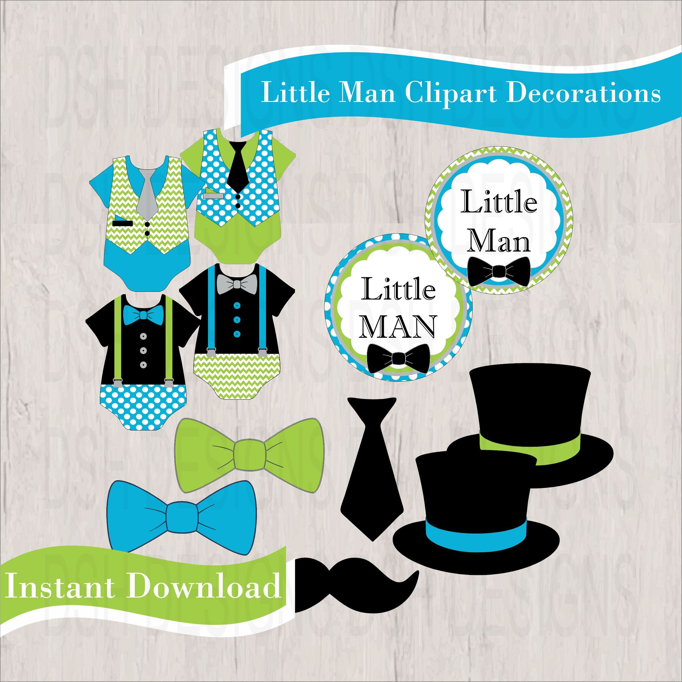 Bow Tie Clipart, Turquoise, Lime, Black, Gray