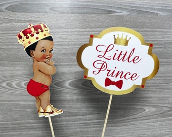 Little Prince Centerpiece Sticks or Cake Toppers With Baby Boy, Baby ...
