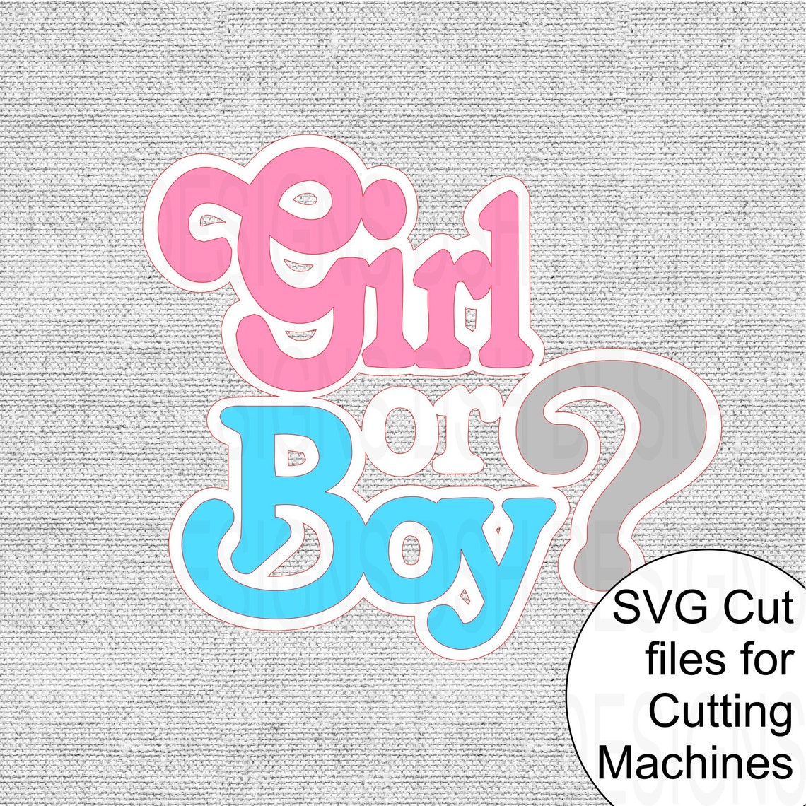 Girl or Boy Gender Reveal SVG Cutting Files for Silhouette and Etsy