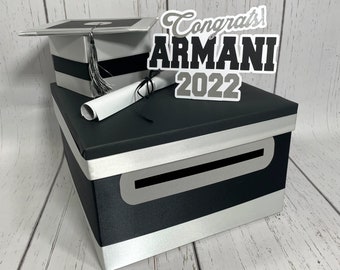Handcrafted Personalized Graduation Party Card Box