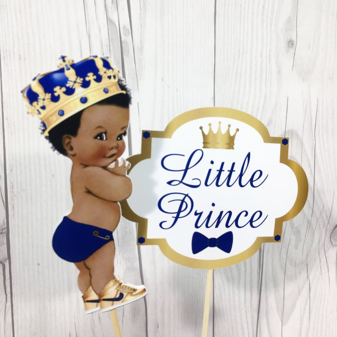 Little Prince Centerpiece Sticks or Cake Toppers With Baby Boy, Baby ...