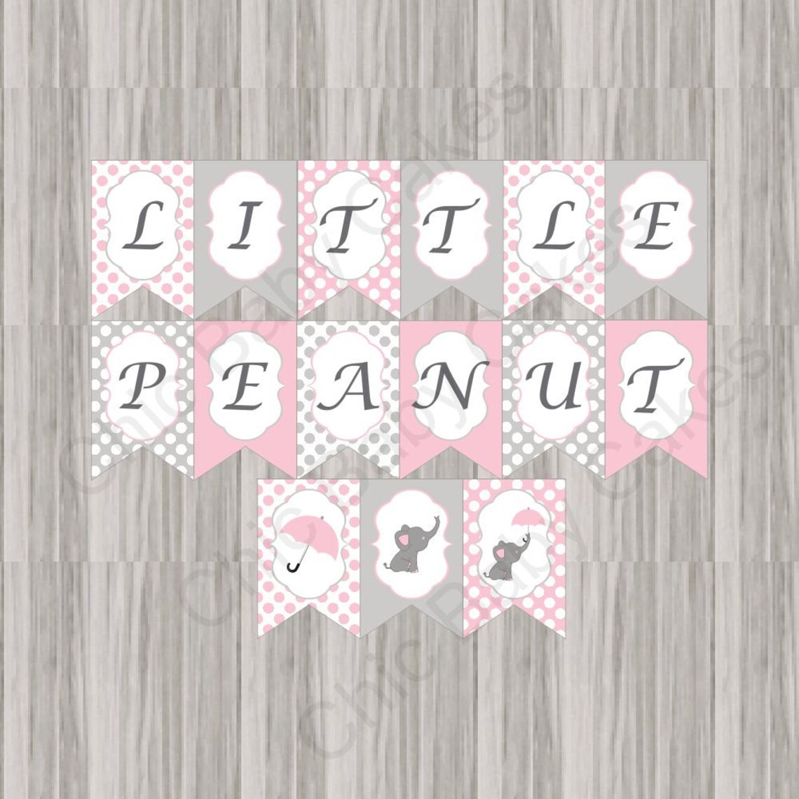 Printable Pink &amp; Gray Little Peanut Elephant Baby Shower - Etsy
