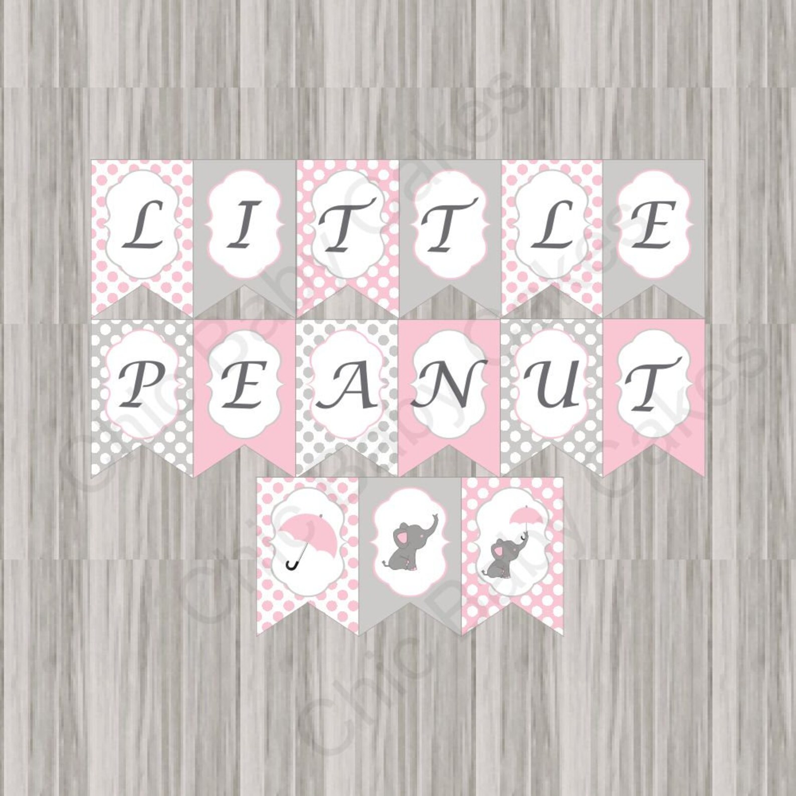 Printable Pink &amp; Gray Little Peanut Elephant Baby Shower - Etsy