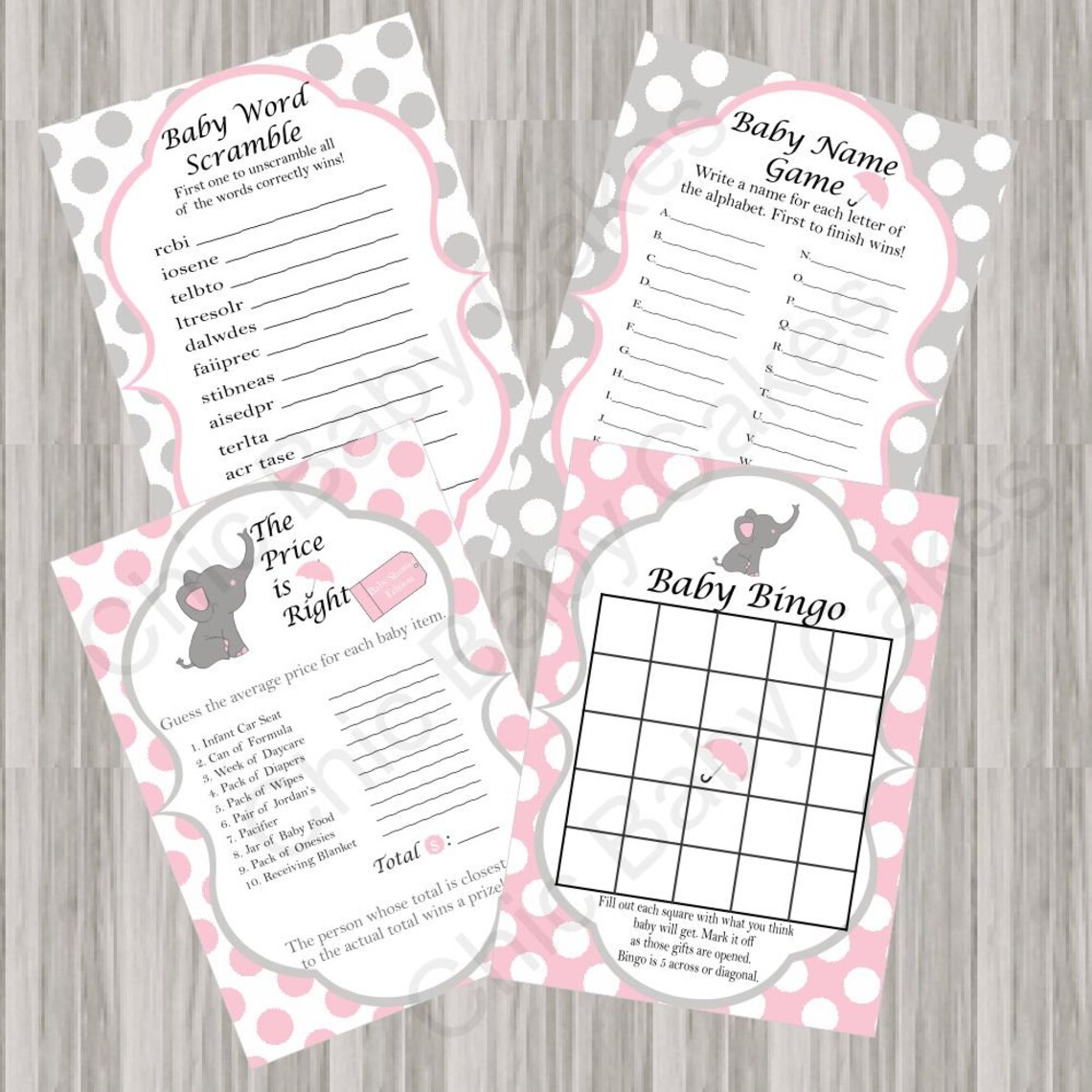 Printable Pink &amp; Gray Little Peanut Elephant Baby Shower - Etsy