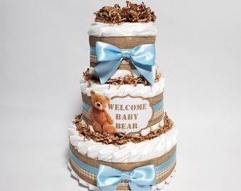 Welcome Baby Bear 3-Tier Diaper Cake Centerpiece