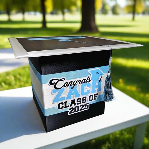 grad party card boxes Grad Cap Graduation Card Holder Box -Black