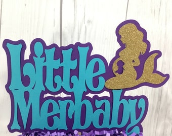 Little Merbaby Mermaid Cake Topper for a Girl Baby Shower
