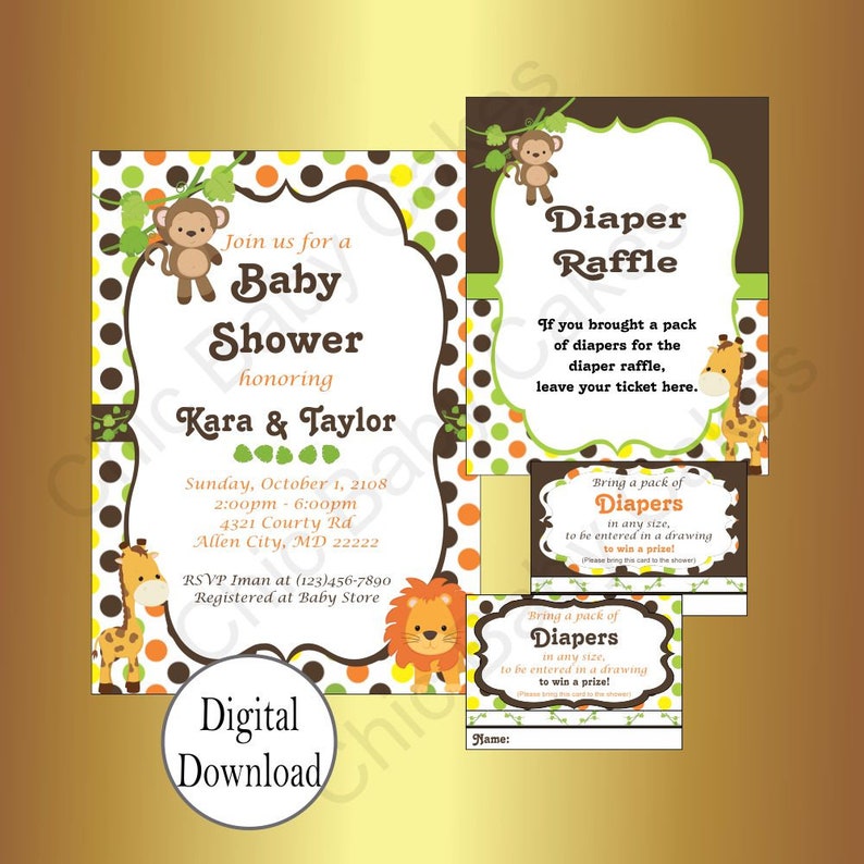 Printable Baby Safari Baby Shower Invitation Diaper Raffle Etsy Printable Baby Safari Baby Shower Invitation Diaper Raffle Etsy
