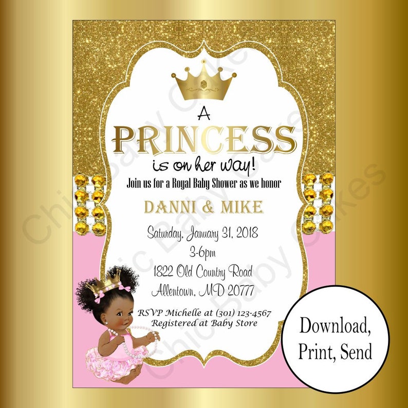 Printable Red Gold Princess Kid Shower Invitation, Various Little one Woman Hues, Electronic Invites, Lady Boy or girl Shower Invites image regarding Printable Gold Card Application Harris County identify Printable Crimson Gold Princess Child Shower Invitation, A number of Little one Female Hues, Electronic Invites, Woman Kid Shower Invites