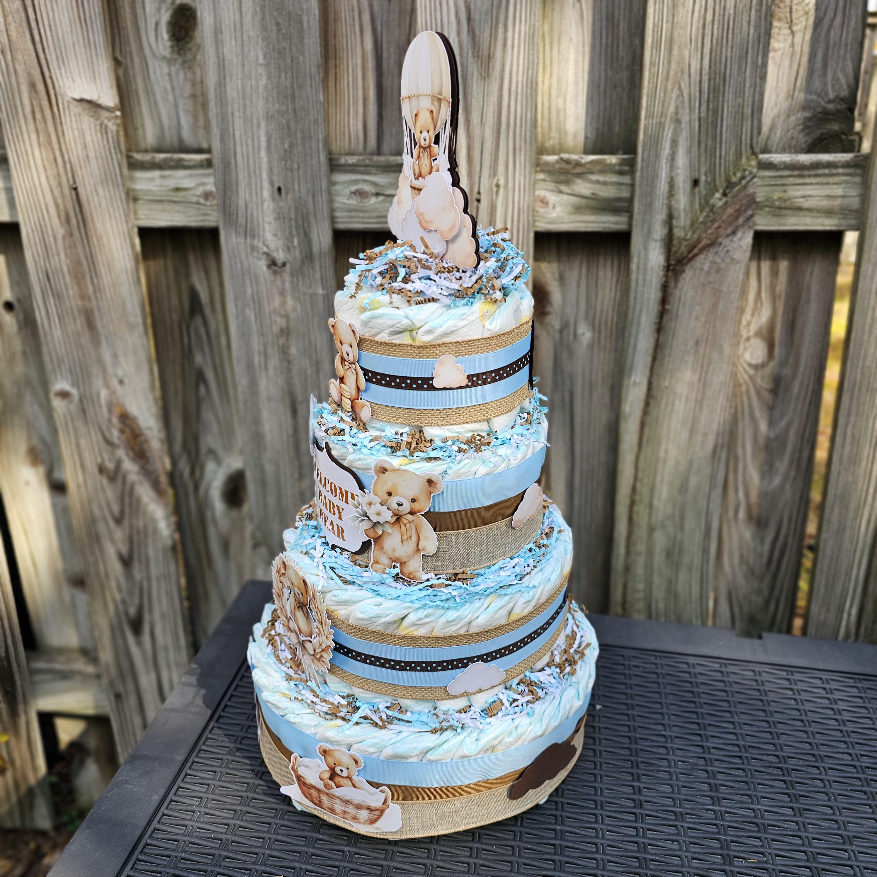 Baby Bear Baby Shower Diaper Cake Centerpiece for Boy - Etsy