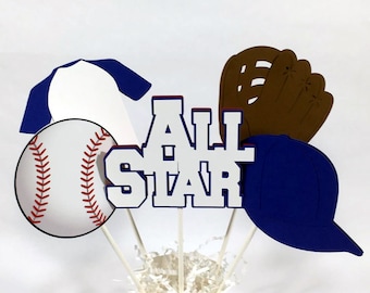 All Star Baseball Centerpiece Sticks for Birthday or Baby Shower