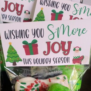 S'More Joy Holiday Bag Topper Printable: Classroom Party Favor (PDF & PNG Download)