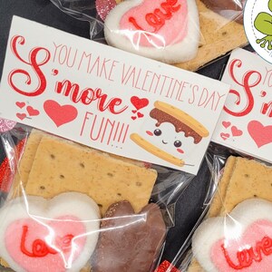 Valentine's Day S'More Treat Bag Topper: Classroom Party Favor (PDF & PNG Download)