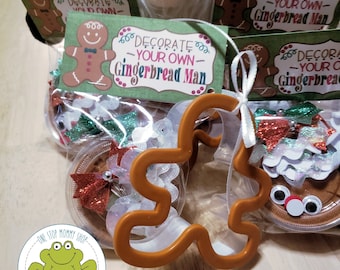Gingerbread Man Bag Topper Printable: Classroom Treat, Winter Gift (PDF & PNG Download)