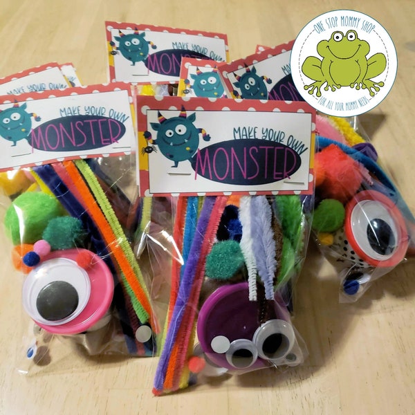 Make Your Own Monster Halloween Printable Bag Topper, Print @ Home, October 31st, Classroom Celebration, Party Favor, Goody Bag, Trick Treat