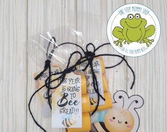 Étiquette cadeau abeille à imprimer : étiquettes de faveur pour la rentrée (Téléchargement PDF et PNG)