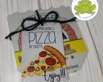 Etiquetas para lembrancinhas de festa de pizza: Sacola de lembrancinhas de aniversário para imprimir (download em PDF e PNG)