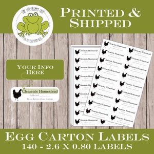 140 Personalized Egg Carton Labels - Chicken - Farm Stand - Homestead - Peel & Stick - Carton Stickers - Date Labels - Return Carton Labels