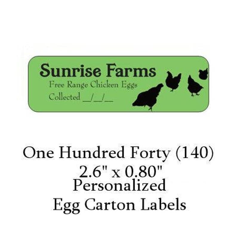 140 Personalized Green Free Range Chicken Egg Carton Labels Etsy