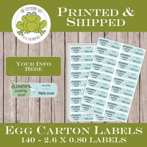 140 Personalized Chicken Egg Carton Labels -  Peel & Stick - Stickers - Farm Stand - Homestead - Collection Date - Fresh Eggs - Turquoise