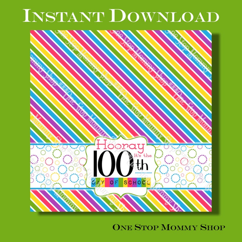 Happy 100th Day Printable Bag Topper - Etsy