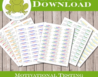 Motivational Testing Stickers: Printable Treat Labels (PDF Download)