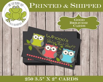 250 Owl Theme Behavior Punch Cards, Incentive, Student Prize, Class Rewards, Classroom Management, Behavior Award, Behavior Tracking,