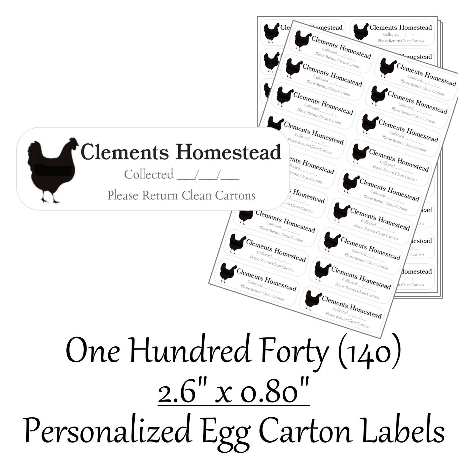 140 Personalized Egg Carton Labels Chicken Farm Stand Etsy