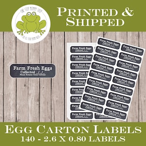 140 Peel & Stick Chalkboard Style Egg Carton Collection Date Labels - Family Farm - Homestead - Chicken Eggs - Duck Eggs - Turkey Eggs