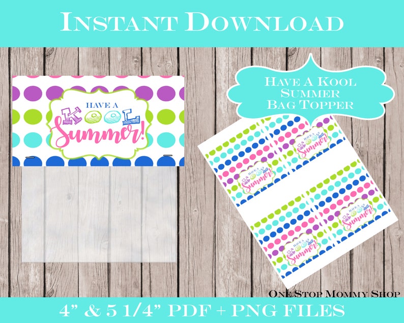 Closing Working day of University / Include a Kool Summertime Printable Bag Topper photo relating to Have a Kool Summer Printable identified as Closing Working day of College / Consist of a Kool Summer season Printable Bag Topper