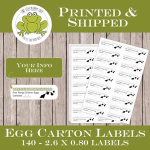 140 Personalized Free Range Chicken Eggs Carton Labels - Peel & Stick - Collection Date Label - Family Farm - Homestead - Farm Stand