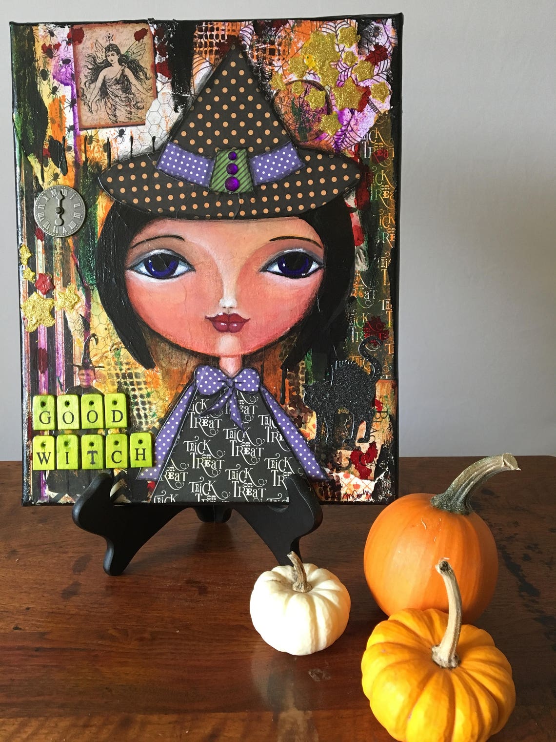 Wall Art Halloween Decorations Original Art Fall Etsy