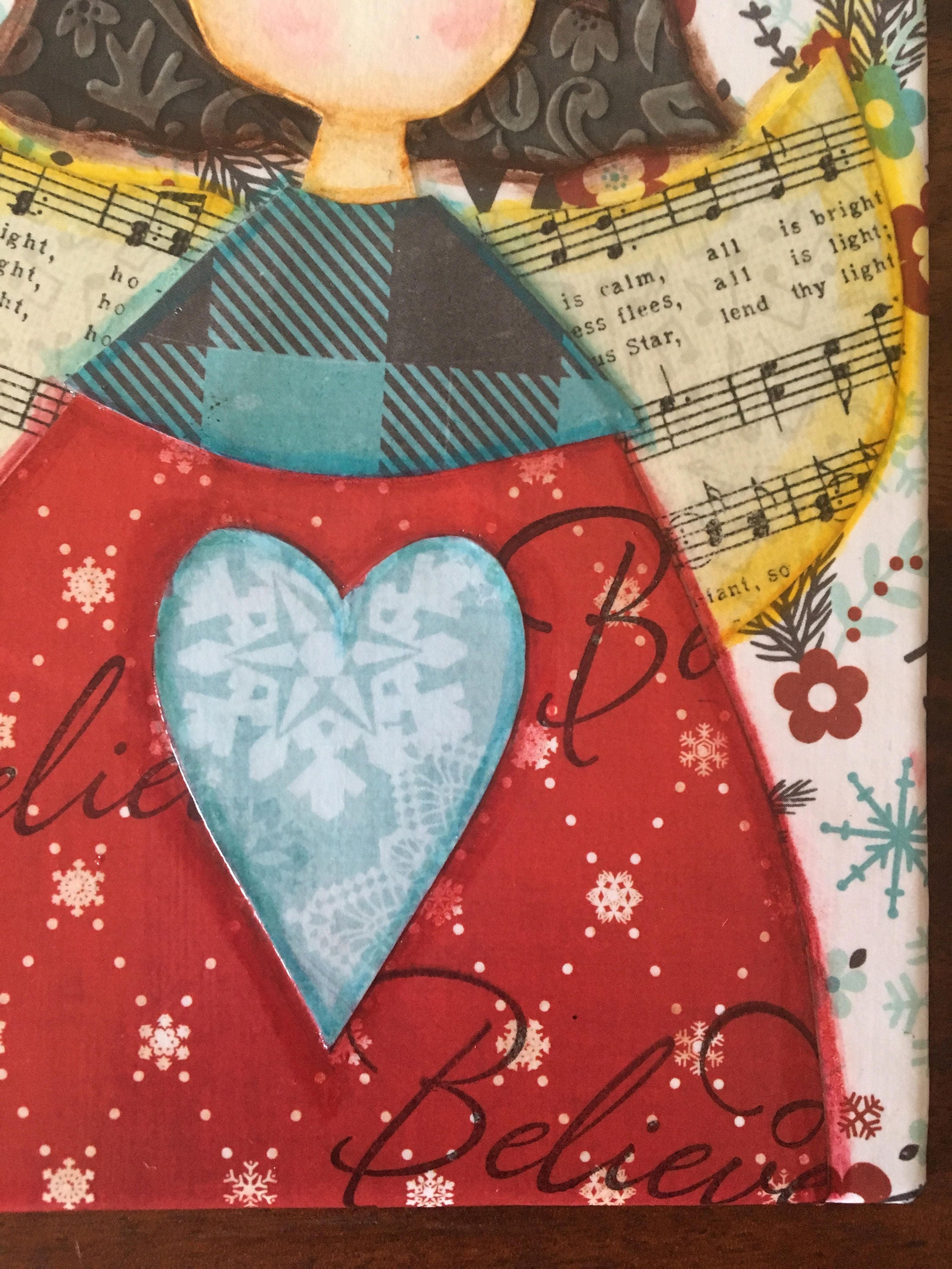 Christmas angel Music art Little angel painting believe Etsy