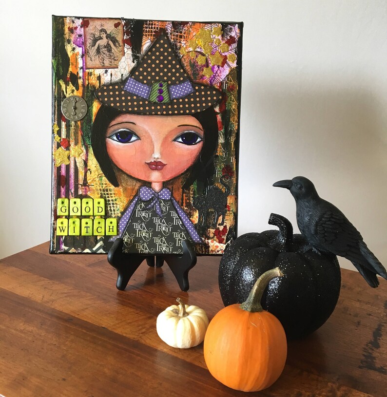 Wall Art Halloween Decorations Original Art Fall Etsy